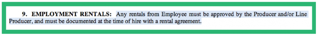 employment rentals crew deal memo