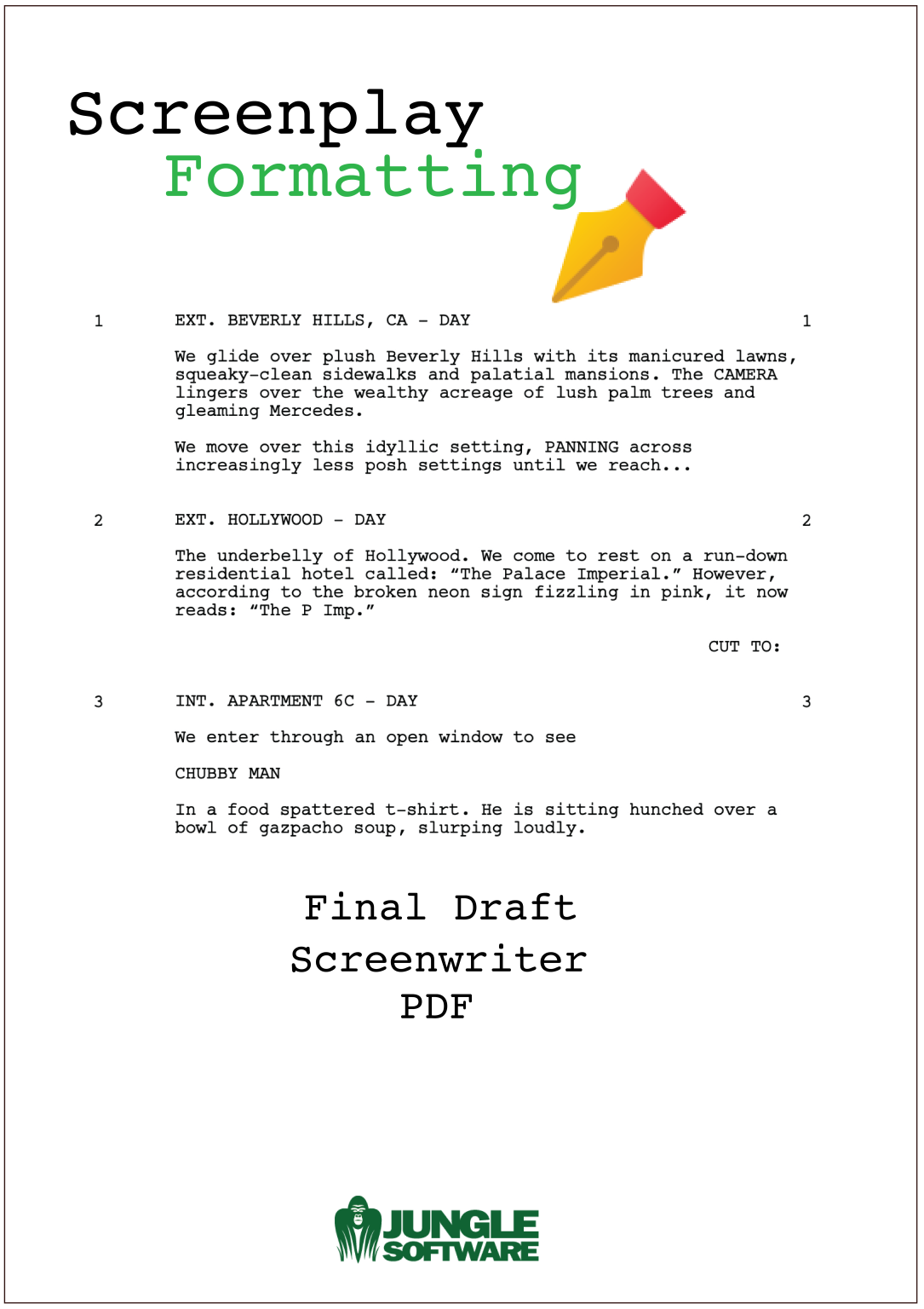 Screenplay Formatting - Jungle Software