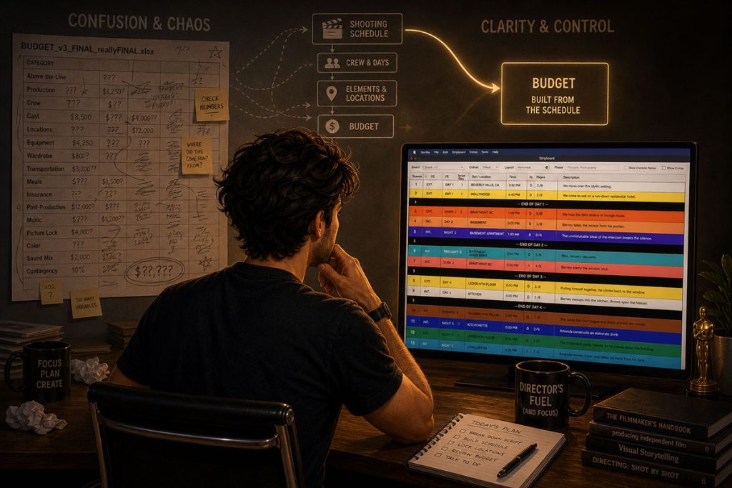 filmmaker choosing between film schedule and budget showing schedule comes first