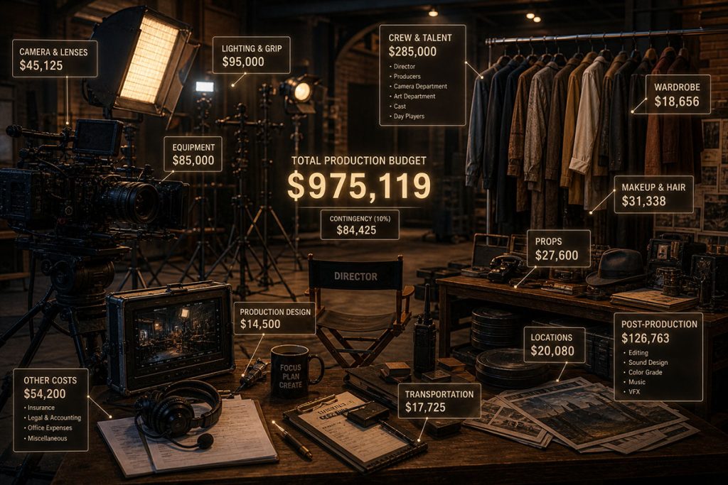 film production costs including equipment props costumes and crew expenses