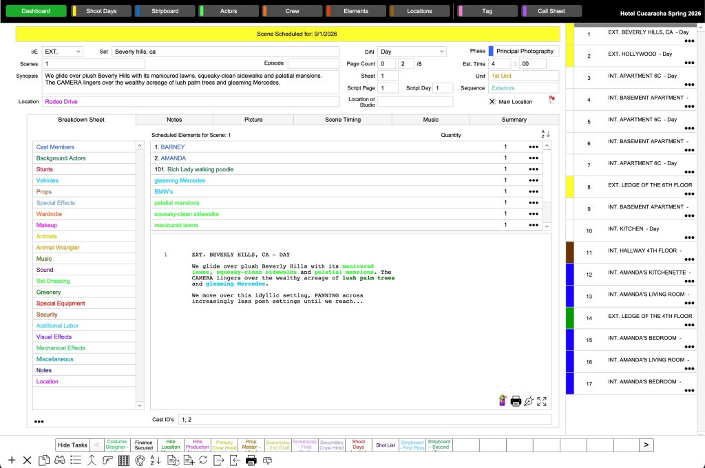 Gorilla Scheduling Breakdown Sheet